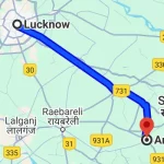 Lucknow To Amethi Distance