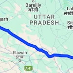 Distance Between Lucknow to Aligarh